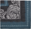 Acne Studios Blue & Black Printed Scarf In Denim Blue,black