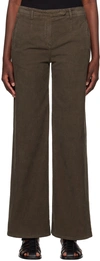 The Row Brown Banew Trousers In Taupe