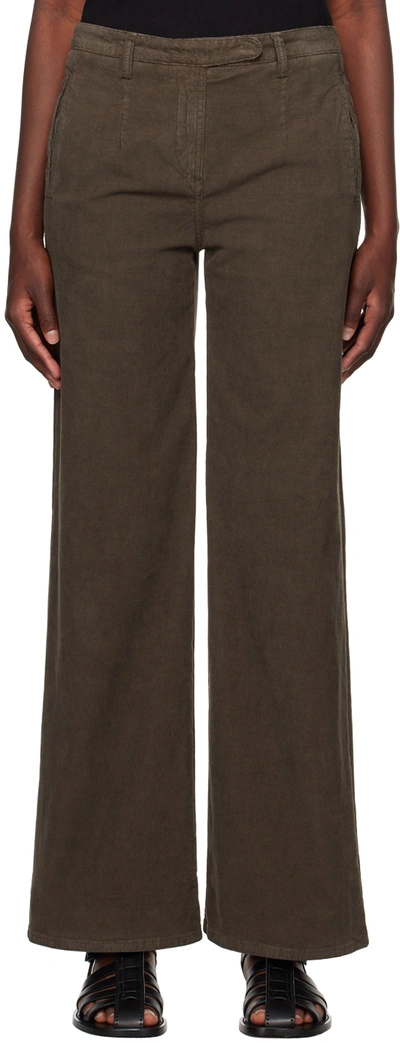 The Row Brown Banew Trousers In Taupe