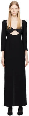 Bevza Black Seashell Bra Maxi Dress In Black