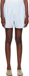 The Row Gunther Cotton Shorts In Sky Blue