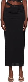 BEC & BRIDGE BLACK RIA SPLIT MIDI SKIRT