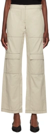 Bec & Bridge Beige Flynn Trousers In Oyster/ Black
