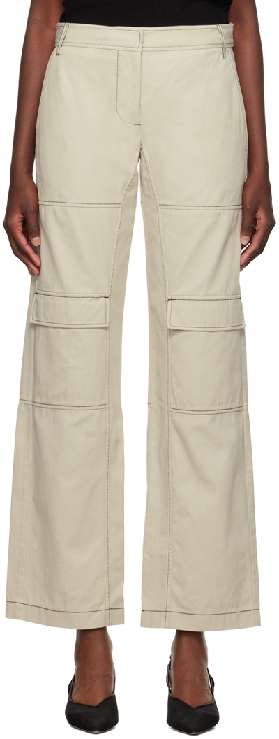 Bec & Bridge Beige Flynn Trousers In Oyster/ Black