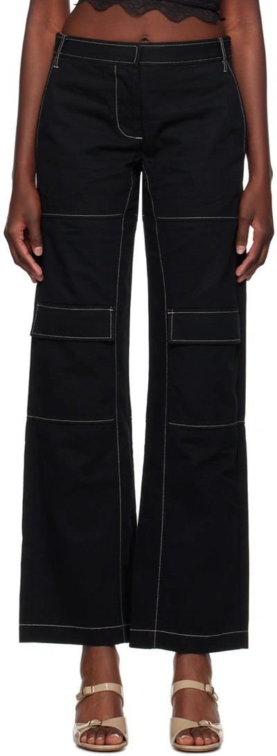 Bec & Bridge Black Flynn Trousers In Black/oyster