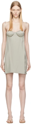 Bevza Gray Seashell Minidress In Steel Grey