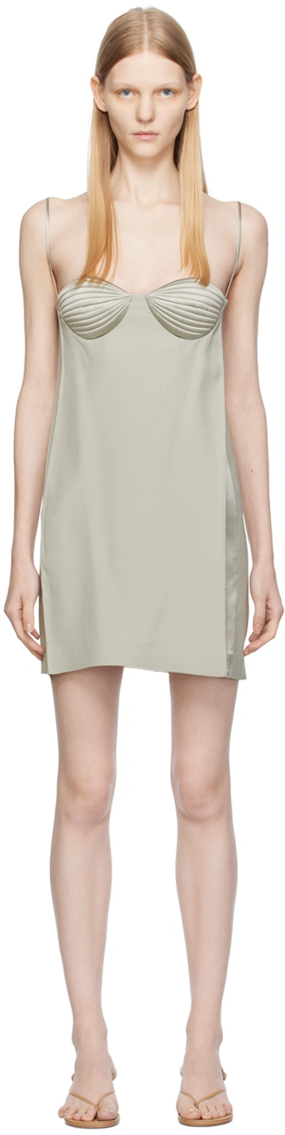 Bevza Gray Seashell Minidress In Steel Grey