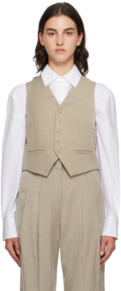 The Frankie Shop Taupe Gelso Waistcoat In Taupe Melange