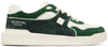 VALENTINO GARAVANI OFF-WHITE & GREEN ONE STUD SNEAKERS