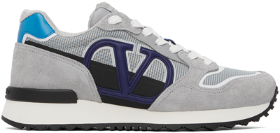 Valentino Garavani Vlogo Mixed Media Trainer In Multicolor