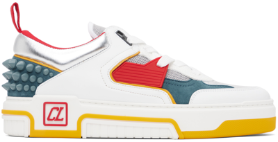 Christian Louboutin Mens Titan/supernova Men's Astroloubi Studded Leather Low-top Trainers In Titan Super Nova