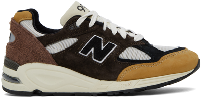 New Balance Made In Usa 990v2 Suede And Mesh Trainers In Brown