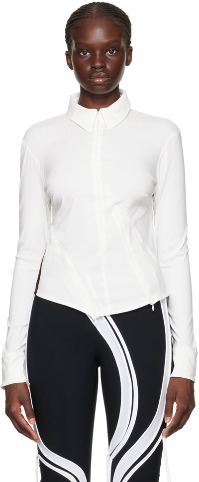 Ottolinger Fitted Zip Shirt In Off-white