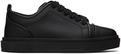 Christian Louboutin Men's Louis Junior Leather Red Sole Trainers In Black