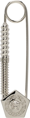 VERSACE SILVER NUTS & BOLTS SAFETY PIN BROOCH