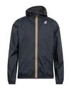 K-way K Way Le Vrai Claude 3.0 Warm Black Waterproof Jacket In Blue