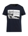 Ermanno Scervino Man T-shirt Navy Blue Size S Cotton, Elastane