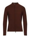 Filippo De Laurentiis Man Cardigan Brown Size 40 Merino Wool, Cashmere