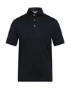 Gran Sasso Man Polo Shirt Black Size 34 Cotton In Blue