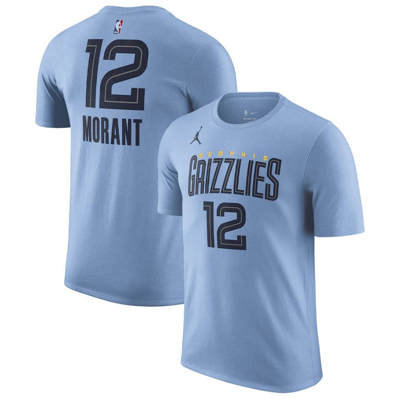 Jordan Brand Ja Morant Light Blue Memphis Grizzlies 2022/23 Statement Edition Name & Number T-shirt