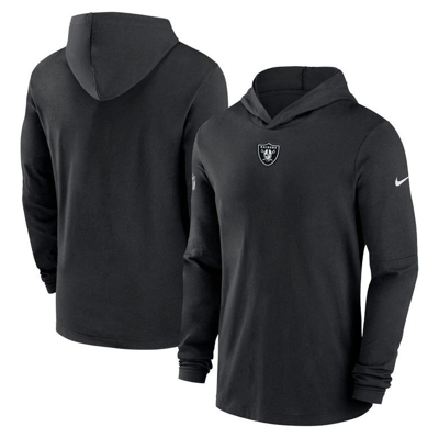 Nike Las Vegas Raiders Sideline Menâs  Men's Dri-fit Nfl Long-sleeve Hooded Top In Black