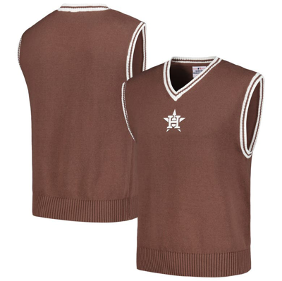 Pleasures Brown Houston Astros Knit V-neck Pullover Jumper Waistcoat