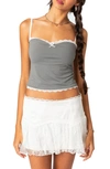 EDIKTED EDIKTED ALARA CROP LACE TRIM CAMISOLE