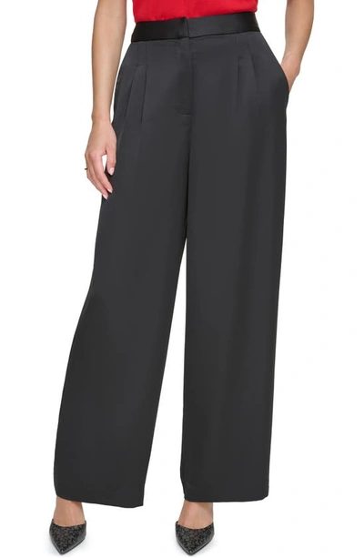 Black Pleated Button Cuffed Pants - Firefly