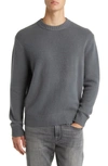 Frame Cashmere Crewneck Sweater In Charcoal Grey