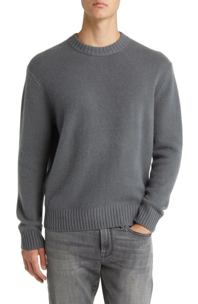 Frame Cashmere Crewneck Sweater In Charcoal Grey