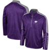 COLOSSEUM COLOSSEUM PURPLE KANSAS STATE WILDCATS MARLED HALF-ZIP JACKET