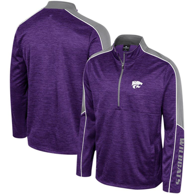 Colosseum Purple Kansas State Wildcats Marled Half-zip Jacket