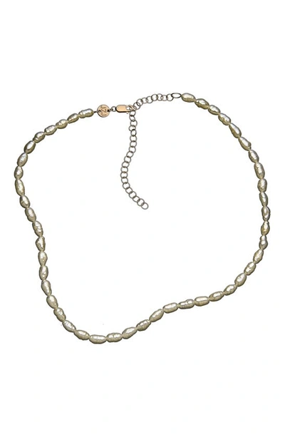 Jennifer Zeuner Nina Imitation Baroque Pearl Necklace In Yellow Gold