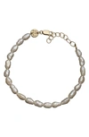 Jennifer Zeuner Nina Imitation Baroque Pearl Bracelet In Yellow Gold