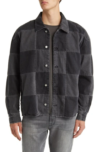 Frame Men's Monochrome Denim Shirt Jacket In Monochrome Washed Noir