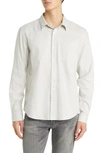 Frame Brushed Cotton Blend Button-up Shirt In Oatmeal