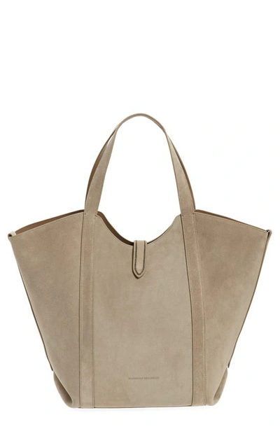 Brunello Cucinelli Large Suede Tote In C8767