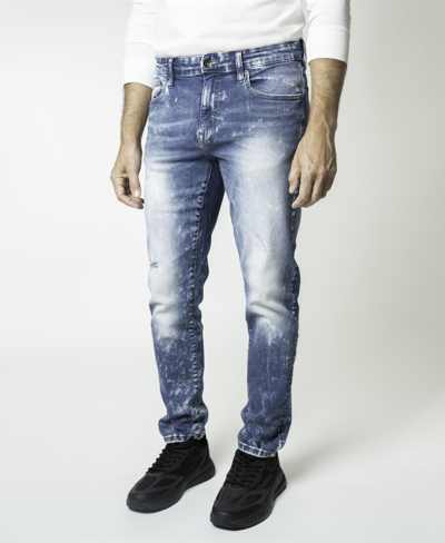 Lazer Men's Skinny Fit Jeans In Medium Blue