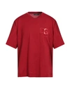 Dolce & Gabbana Man T-shirt Red Size 38 Cotton, Polyurethane