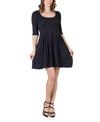 24seven Comfort Apparel Womens Mini Fit& Flare Fit & Flare Dress In Black