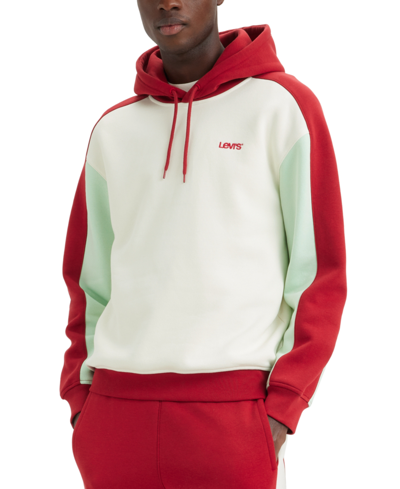 Levi's Men's Relaxed-fit Colorblocked Logo Hoodie, Created For Macy's In Rhythmic Red