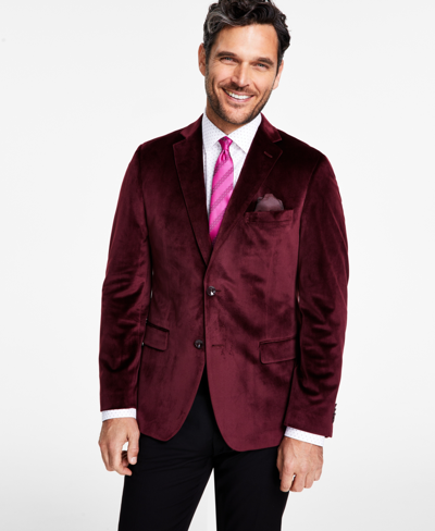 ALFANI MEN'S SLIM-FIT SOLID VELVET SPORT COATS, CREATED FOR MACY'S