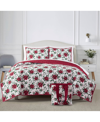 CHARTER CLUB POINSETTIA QUILT BAG SET, FULL/QUEEN, CREATED FOR MACY'S