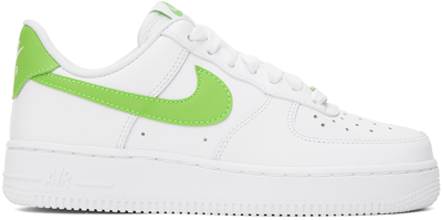 Nike White Air Force 1 '07 Sneakers In White/action Green