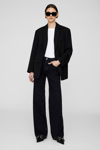 Anine Bing Hugh Logo Patch Wide-leg Jeans In Black