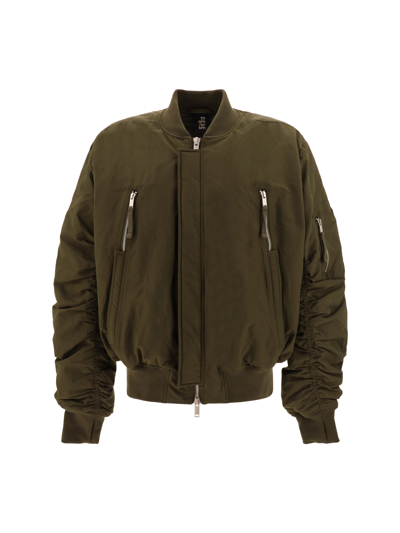 Thom Krom Bomber Jacket In Green