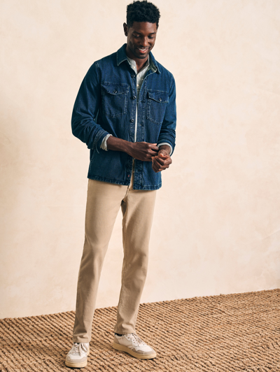 Faherty Jersey Shirt Jacket In Indigo