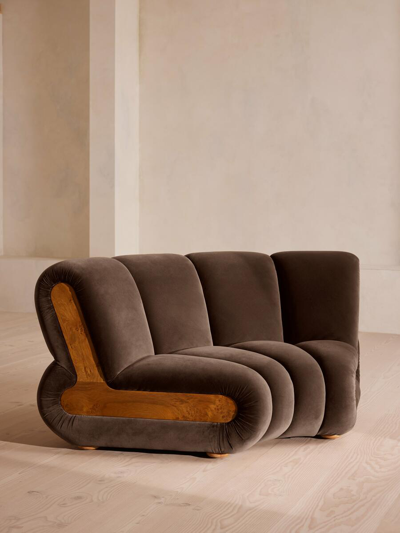 Soho Home Noelle Sectional Curved Armchair In Brown