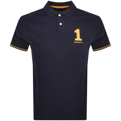 Hackett Modern Number Heritage Polo T Shirt Navy