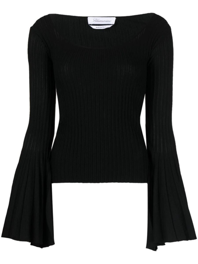 Blumarine 2m391a Pleated Sweater In Black